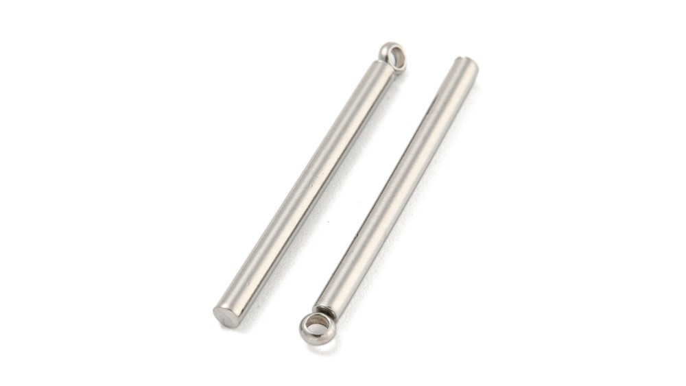 pendentif barre acier argent
