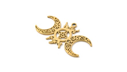 pendentif triple lune or