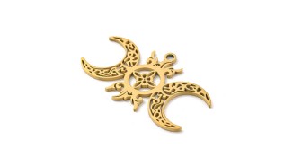 copy of Pendentif triple lune acier plaqué or 18k
