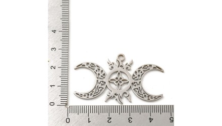 pendentif triple lune acier