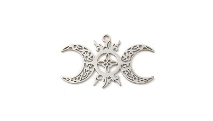 pendentif triple lune acier