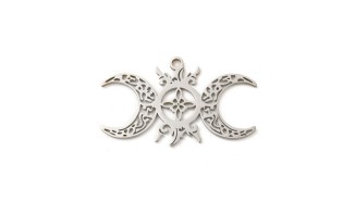pendentif triple lune acier