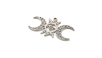 pendentif triple lune acier