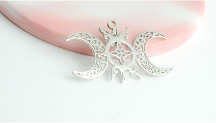 copy of Pendentif triple lune acier plaqué or 18k
