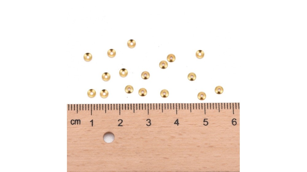 Coupelles pour perles 3mm en laiton doré pour intercaler des perles