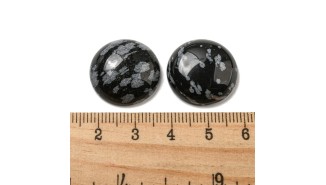 cabochon obsidienne neige