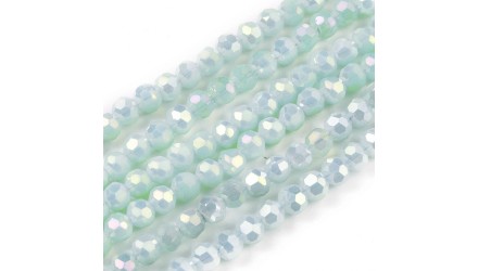 Perles rondes à facettes 4mm vert d'eau AB pour création de DIY