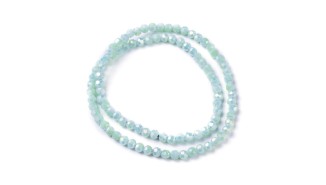 Perles rondes à facettes 4mm vert d'eau AB pour création de DIY