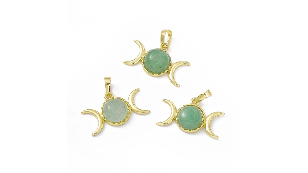 pendentif aventurine triple lune
