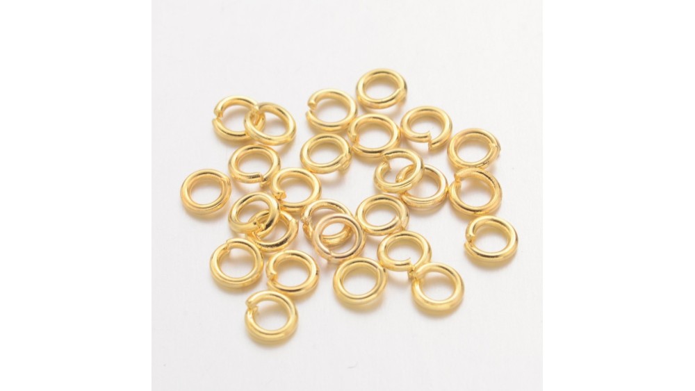 Anneaux de jonction ouverts 4x0.8mm en laiton couleur or pour bijoux