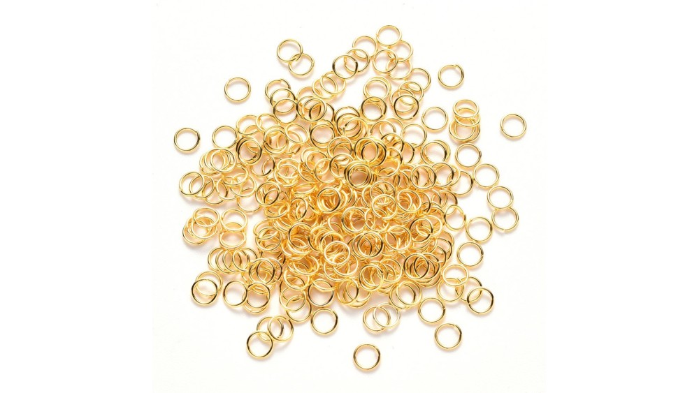 Anneaux de jonction ouverts 4x0.8mm en laiton couleur or pour bijoux