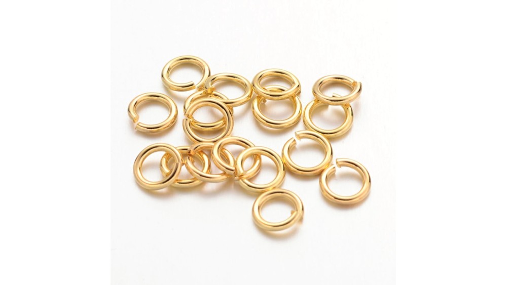 Anneaux de jonction 6x1mm en laiton doré pour bijoux créatifs DIY