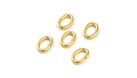 Anneaux de jonction ouverts ovales en laiton plaqué or pour bijoux