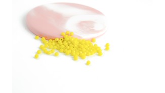 Perles verre rondes à facettes 4mm jaunes pour création de DIY