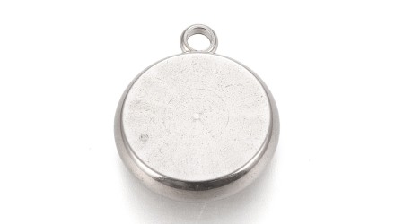 Pendentifs supports cabochons  10mm en acier inoxydable