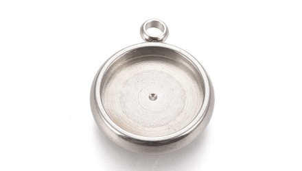 Pendentifs supports cabochons  10mm en acier inoxydable
