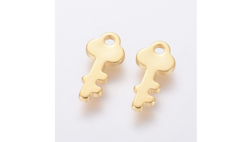 Pendentif clés en acier inoxydable plaqué or 18k x 10