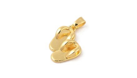 copy of Pendentif tong en laiton plaqué or 18k et strass zircon