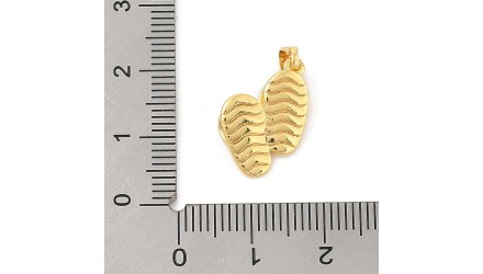 copy of Pendentif tong en laiton plaqué or 18k et strass zircon