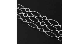 Chaîne laiton maillon ovale 10x25mm couleur argent