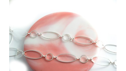 Chaîne laiton maillon ovale 10x25mm couleur argent