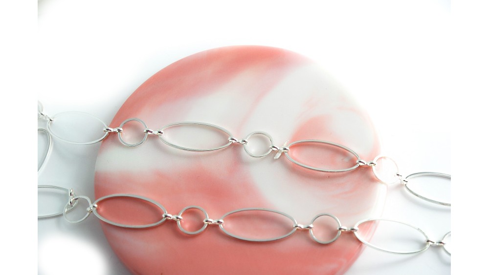 chaîne ovale argent