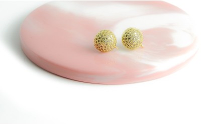 copy of Puces d'oreille feuille en laiton plaqué or 18k