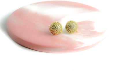 copy of Puces d'oreille feuille en laiton plaqué or 18k