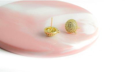 copy of Puces d'oreille feuille en laiton plaqué or 18k