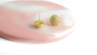 copy of Puces d'oreille feuille en laiton plaqué or 18k