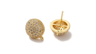 copy of Puces d'oreille feuille en laiton plaqué or 18k