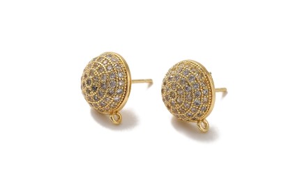 copy of Puces d'oreille feuille en laiton plaqué or 18k