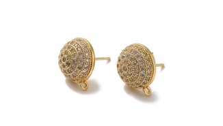 copy of Puces d'oreille feuille en laiton plaqué or 18k