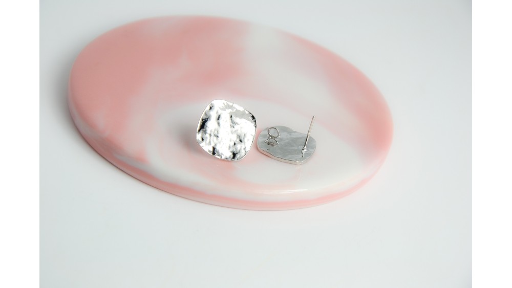 puces effet martelé argent
