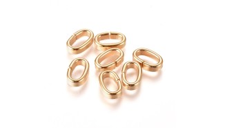 Connecteurs anneaux ovales 9.5mm en acier 304 doré création bijoux