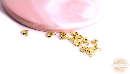 copy of Fermoir à ressort 8mm en laiton plaqué or 18k