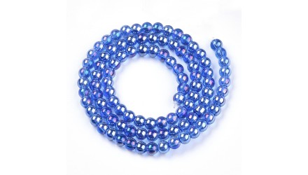 Perles rondes 4mm bleu glacier