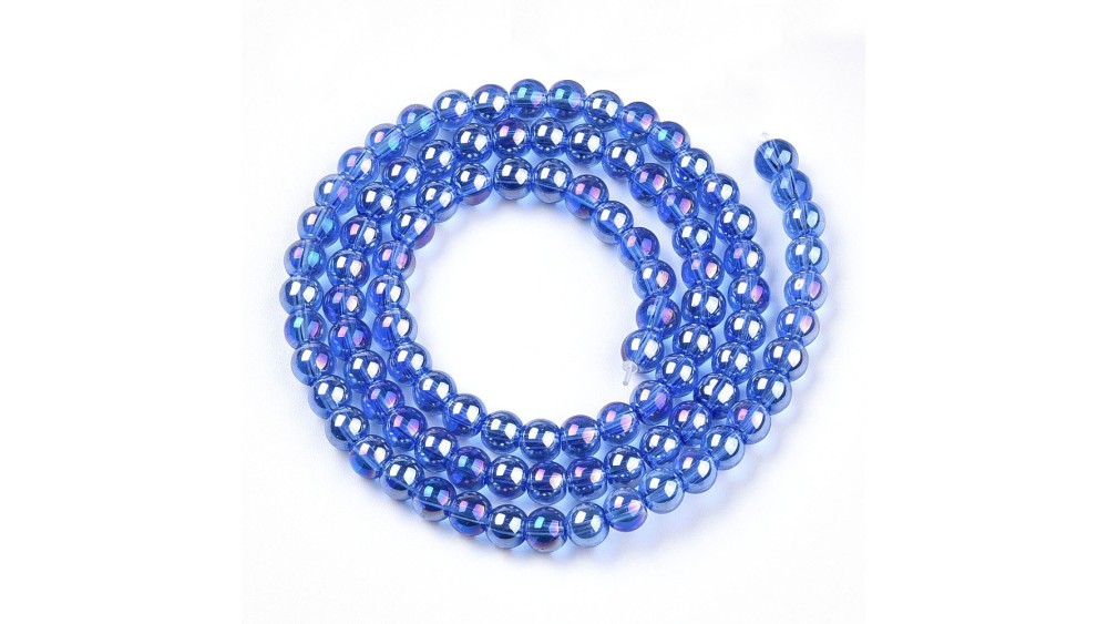 Perles rondes 4mm bleu glacier