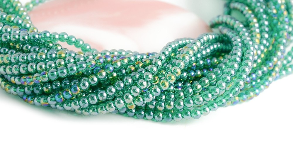 perle vert émeraude 4mm