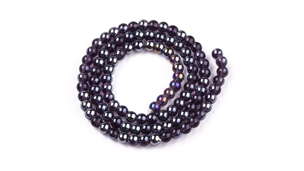 Perles rondes 4mm violet