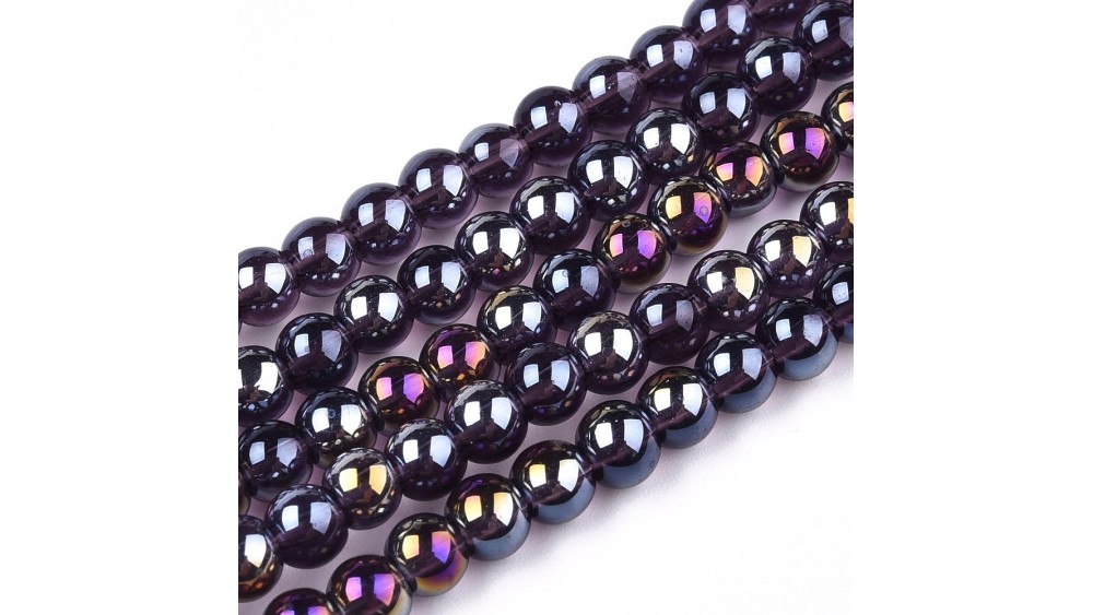 Perles rondes 4mm violet ab
