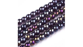 Perles rondes 4mm violet ab