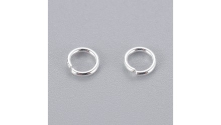 Anneaux de jonction ouverts 4x0.8mm en laiton couleur argent pour bijoux