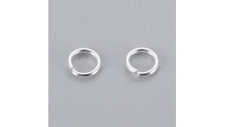 Anneaux de jonction ouverts 4x0.8mm en laiton couleur argent pour bijoux
