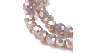 Perles rondes à facettes 4mm lavande AB pour création de DIY