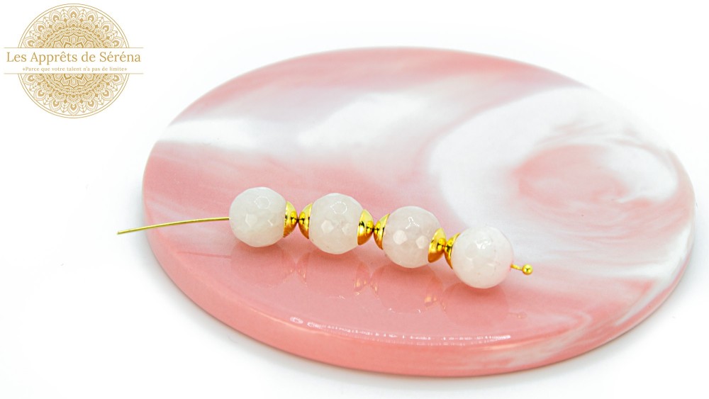 perle quartz blanc 10mm