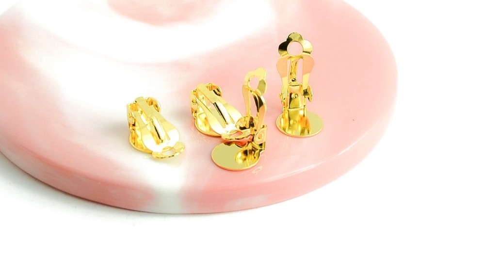 Clips à coller 10mm en acier inoxydable plaqué or 18k – Bijoux DIY