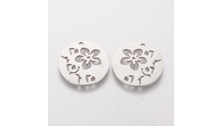 pendentif hibiscus acier