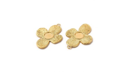 copy of pendentif médaillon support pour cabochon 4mm acier inoxudable plaqué or