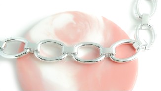 copy of Chaîne maille gourmette gros maillon 22x17mm en aluminium couleur or